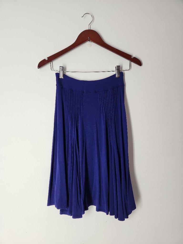 Anthropologie Fei Pintuck Skirt Deep Purple/Blue Hue Xs Swing Flare
